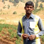 Bhaskar Bhau Somamalik does not migrate any more to Mumbai in search of work. In one rabi season, he earns about Rs 50,000. (Photo by Nidhi Jamwal)