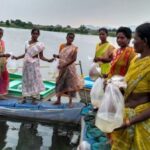 Rearing fish spawn in cages in Andhra Pradesh.