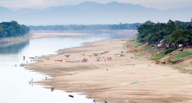The Barak River routinely floods its banks in the rainy season every year. (Photo by Monica Roy)