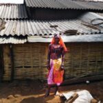Ulusi Madhu Pawar in front of her hut in Navagam village. (Photo by Gajanan Khergamker)