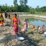 Farm ponds to harvest and store rainwater could be an optimal solution in some places. (Photo by Aftab Alam)