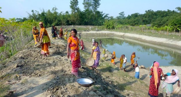 Farm ponds to harvest and store rainwater could be an optimal solution in some places. (Photo by Aftab Alam)