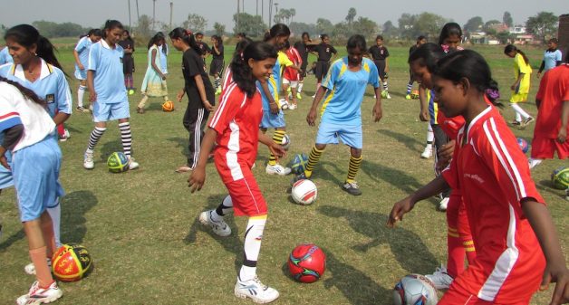 Village girls in Bihar have started playing football to fight against child marriage. (Photo by Mohd Imran Khan)