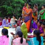 A woman’s meeting in Jehanabad discussing the benefits of building toilets in homes. (Photo by Mohd Imran Khan)