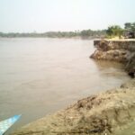 Riverbank erosion on the Beki River continually threatens habitations in Barpeta district of Assam. (Photo by Sayanangshu Modak)