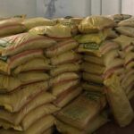 Fertilizer bags stacked in a warehouse in Andhra Pradesh. (Photo by Bikalp Chamola)