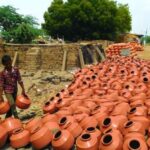 Pots on display for sale at Sarkhej Roza. (Photo by Gajanan Khergamker)