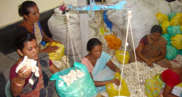 Streamlining Eri silk weaving has helped women weavers earn a livelihood using their traditional skills. (Photo by Grameen Sahara)