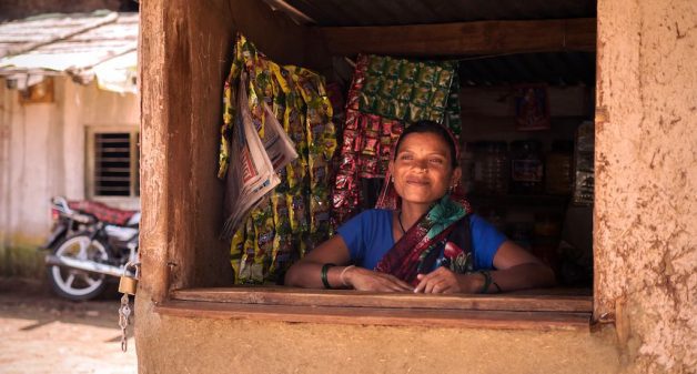 A woman member of the local village energy committee in Khamda, Maharashtra. (Photo by Adam Barr)