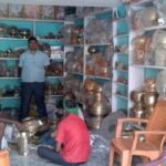 Parev village is a manufacturing hub of traditional brass utensils, used in temples and at homes during rituals. (Photo by Mohd Imran Khan)