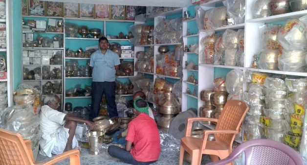 Parev village is a manufacturing hub of traditional brass utensils, used in temples and at homes during rituals. (Photo by Mohd Imran Khan)