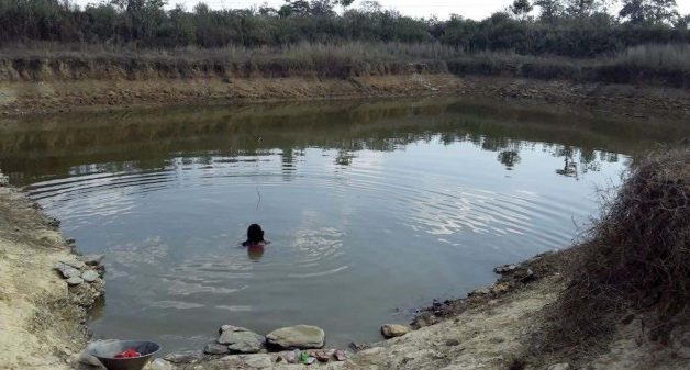 Farm ponds not only help fulfill agricultural needs, but also help women maintain better personal hygiene and health (Photo by Meghna Mukherjee)