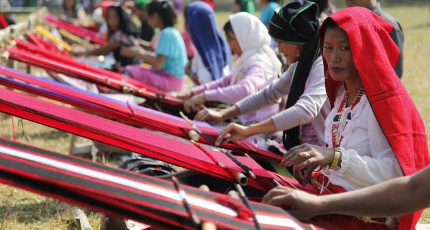 Women of Diezephe craft village make traditional and contemporary clothes on the traditional loin looms (Photo by Ninglun Hanghal)