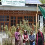 Tsering Chondol (right), President of Women’s Alliance of Ladakh, with three other members outside their office in Leh (Photo by Athar Parvaiz)