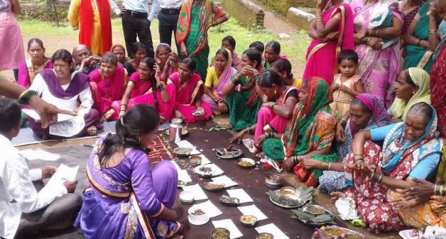 Villagers of Yelavali display some of the forest produce, as part of conservation tourism (Photo by Subhash Dolas)