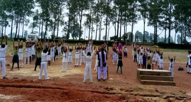 The Grandeur School in the mining hills of Surguja, built through community support, enables the education of Adivasi and Dalit children. (Photo by Goldy M George)