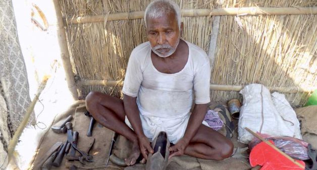 Traditional shoemakers continue to make Chamarkhani juta to cater to the small clientele (Photo Mohd Imran Khan)