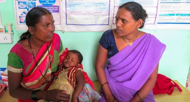 One of the many tasks of ASHA worker Chandrakala Gangurde is to monitor young mothers at the primary health centers (Photo by PARI)