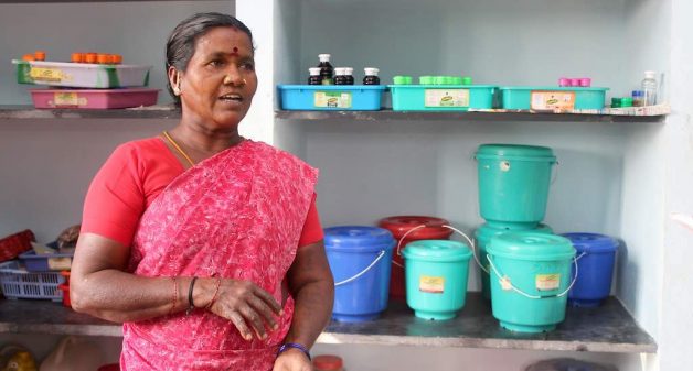 Women such as Mallika gave up farm labor work to turn entrepreneurs to revive traditional knowledge and regular use of herbs (Photo by Balasubramaniam N.)