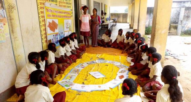 Through stories and games that demystify menstruation, schoolgirls in rural Jharkhand learn about menstrual cycle and hygiene (Photo by PHRN)