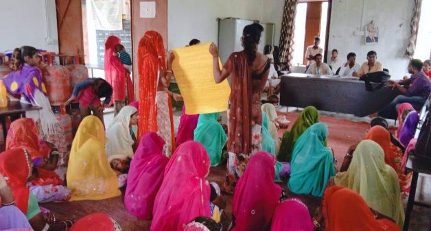 Women’s collective such as the one in Khajuri panchayat have ensured that the local issues that concern them are discussed in the gram sabha meetings (Photo by Aajeevika Bureau)