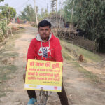 Md Shabaz cycling for awareness about trafficking