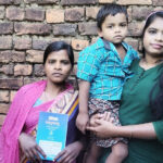 Twitter Girl Deepa Barik with a mother and young son she helped get entitlement through her tweet