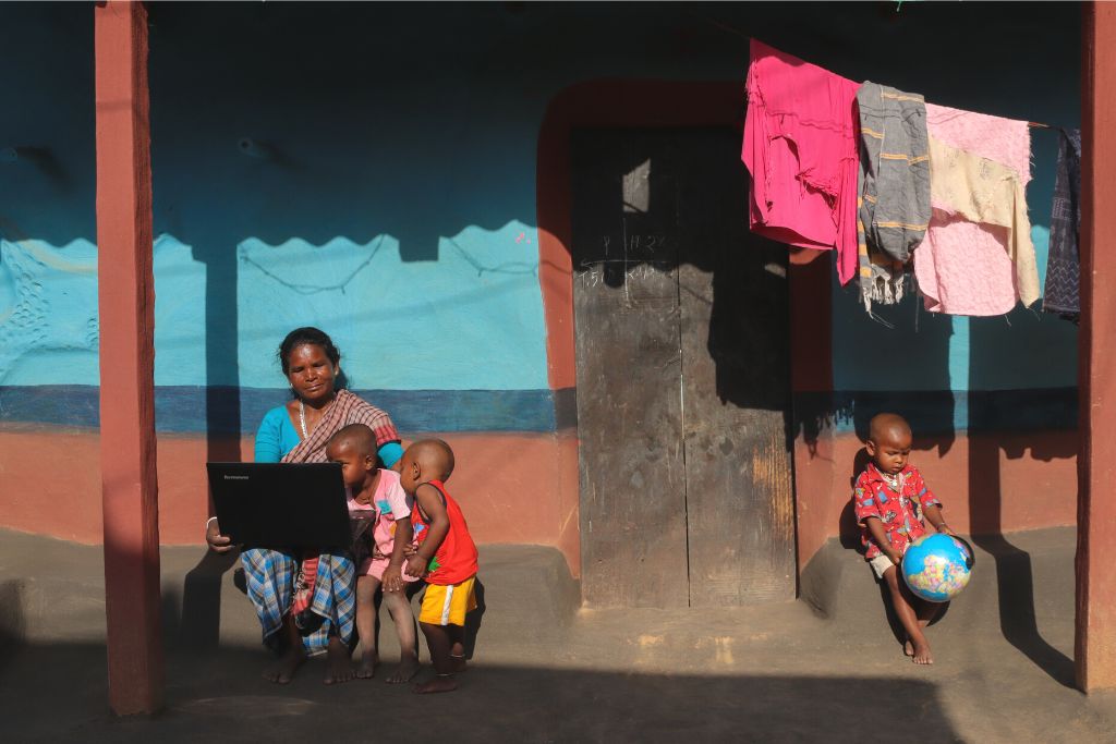 A laptop, a globe and the curiosity to learn - children in Birbhum, West Bengal, learn with their new tools