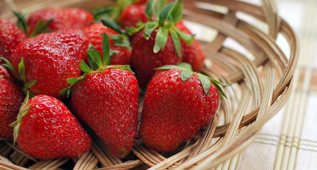 Juicy red strawberries in Kashmir