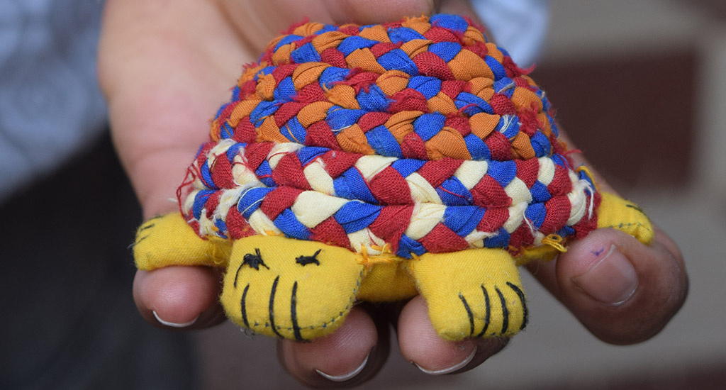 After the training Verma made soft animal toys such as turtles