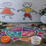 In nutrition month, local foods on display around a colourful rangoli