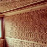 An interior view of a private house decorated with Khatamband